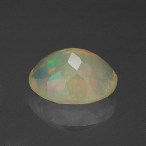 Opale naturale multicolore da 1,25 ct, taglio ovale, trasparente
