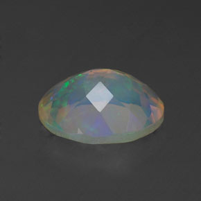 Opale naturale multicolore da 1,23 ct, taglio ovale, trasparente