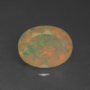 Opale naturale multicolore da 1,14 ct, taglio ovale, traslucido