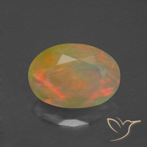 1.21ct Naturale Multicolore Opale, Ovale, Trasparente/Traslucido