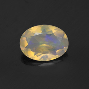 Opale naturale multicolore da 0,74 ct, taglio ovale, trasparente