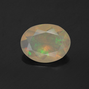 Opale naturale multicolore da 0,81 ct, taglio ovale, trasparente