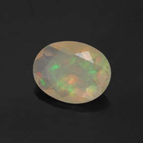 Opale naturale multicolore da 0,81 ct, taglio ovale, trasparente