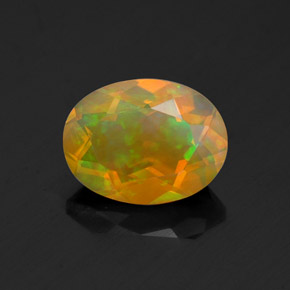 Opale naturale multicolore da 1,00 ct, taglio ovale, trasparente
