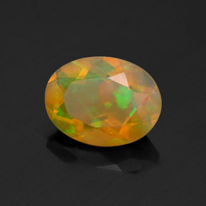 Opale naturale multicolore da 1,00 ct, taglio ovale, trasparente