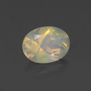 Opale naturale multicolore da 0,98 ct, taglio ovale, trasparente