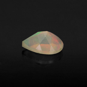 Opale naturale multicolore da 0,51 ct, taglio a pera, trasparente