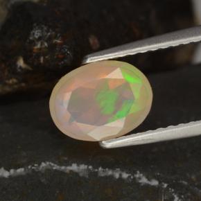 Opale naturale multicolore da 0,78 ct, taglio ovale, trasparente