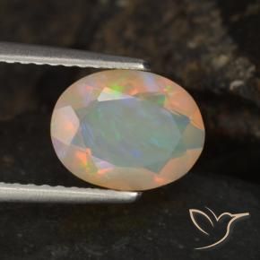 Opale Multicolore naturale da 1.09 ct, Ovale, Trasparente