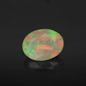 Opale naturale multicolore da 1,06 ct, taglio ovale, trasparente