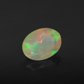 Opale naturale multicolore da 1,06 ct, taglio ovale, trasparente