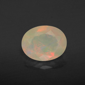 Opale naturale multicolore da 1,29 ct, taglio ovale, trasparente