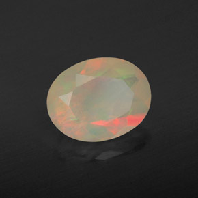 Opale naturale multicolore da 1,29 ct, taglio ovale, trasparente