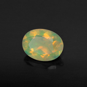 Opale naturale multicolore da 0,94 ct, taglio ovale, trasparente