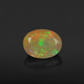 Opale naturale multicolore da 0,98 ct, trasparente, trasparente/traslucido