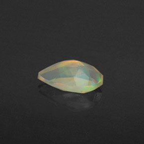 Opale naturale multicolore da 0,58 ct, taglio a pera, trasparente