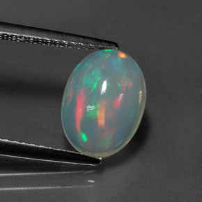 Opale naturale multicolore da 1,72 ct, taglio ovale, trasparente