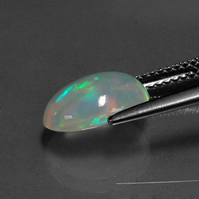 Opale naturale multicolore da 1,72 ct, taglio ovale, trasparente
