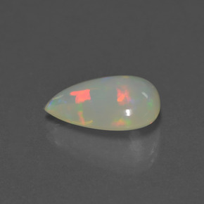 Opale naturale bianco da 3,53 ct, taglio a pera, trasparente