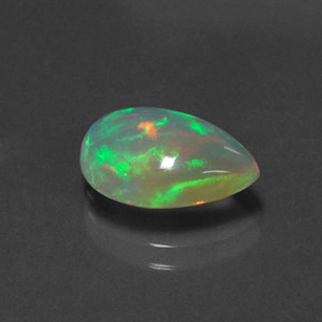 Opale naturale multicolore da 2,08 ct, taglio a pera, trasparente
