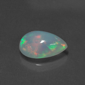 Opale naturale multicolore da 1,92 ct, taglio a pera, trasparente