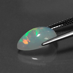 Opale naturale multicolore da 1,92 ct, taglio a pera, trasparente