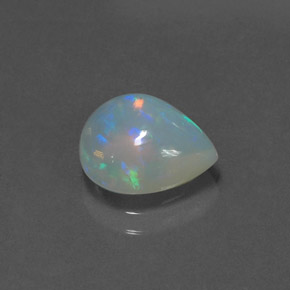 Opale naturale multicolore da 2,00 ct, taglio a pera, trasparente
