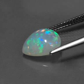 Opale naturale multicolore da 2,00 ct, taglio a pera, trasparente