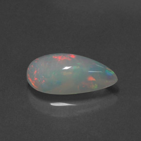 Opale naturale multicolore da 2,18 ct, taglio a pera, trasparente