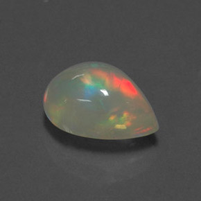 Opale naturale multicolore da 1,80 ct, taglio a pera, trasparente