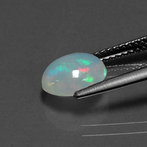 Opale naturale multicolore da 1,29 ct, taglio ovale, trasparente