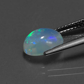 Opale naturale multicolore da 1,44 ct, taglio ovale, trasparente