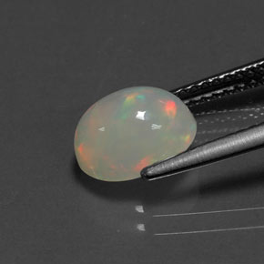 Opale naturale multicolore da 1,38 ct, trasparente, trasparente/traslucido