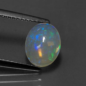 Opale naturale multicolore da 1,11 ct, taglio ovale, trasparente