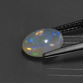 Opale naturale multicolore da 1,11 ct, taglio ovale, trasparente