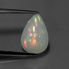 Opale naturale multicolore da 3,12 ct, trasparente, trasparente/traslucido