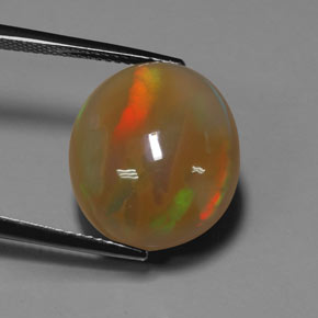 Opale naturale multicolore da 9,93 ct, taglio ovale, traslucido