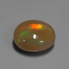 Opale naturale multicolore da 9,93 ct, taglio ovale, traslucido