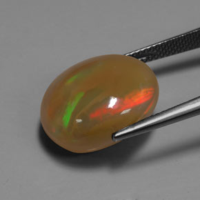 Opale naturale multicolore da 9,93 ct, taglio ovale, traslucido