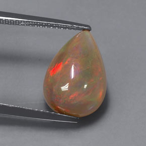 Opale naturale multicolore da 3,85 ct, trasparente, trasparente/traslucido