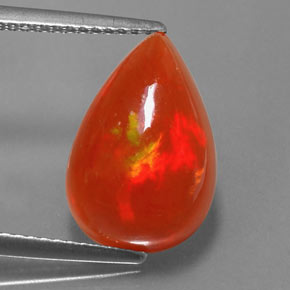 Opale naturale multicolore da 4,22 ct, taglio a pera, trasparente
