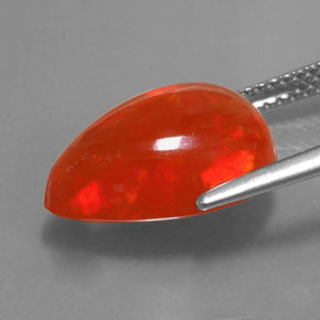 Opale naturale multicolore da 4,22 ct, taglio a pera, trasparente