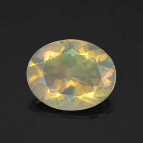 Opale naturale multicolore da 1,33 ct, taglio ovale, trasparente
