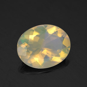 Opale naturale multicolore da 1,33 ct, taglio ovale, trasparente