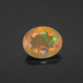 Opale naturale multicolore da 1,56 ct, taglio ovale, trasparente