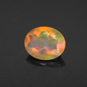 Opale naturale multicolore da 1,56 ct, taglio ovale, trasparente