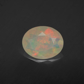 Opale naturale multicolore da 1,46 ct, taglio ovale, trasparente