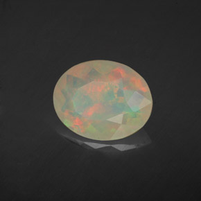 Opale naturale multicolore da 1,46 ct, taglio ovale, trasparente