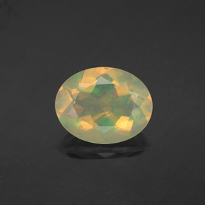 Opale naturale multicolore da 1,64 ct, taglio ovale, trasparente