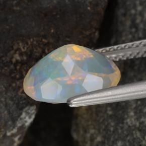 Opale naturale giallo da 1,86 ct, taglio ovale, trasparente
